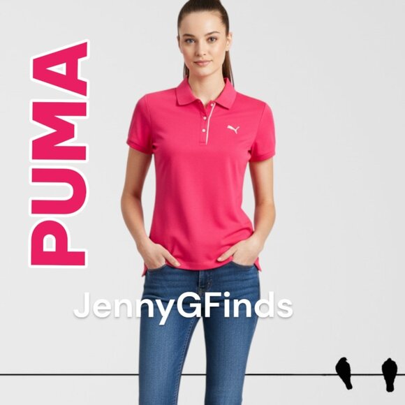 PUMA Women's Dry Cell Golf Polo Shirt Collared Virtual Pink NWT $57 Sz Small - Picture 1 of 16